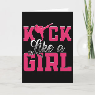 Carte Kick Like Girl Karate Taekwondo Martial Arts