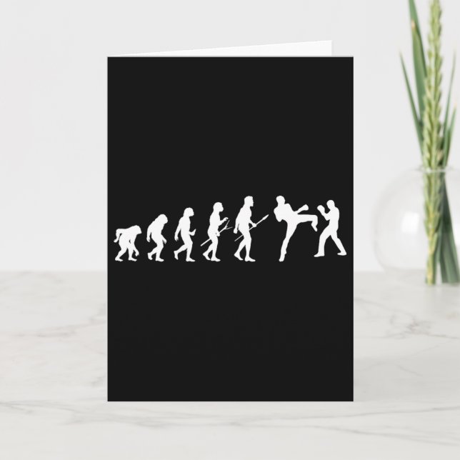 Carte Kick Mma Kickboxing Boxeur Boxe Évolution Humaine  (Devant)