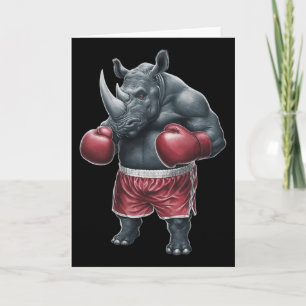 Carte Kickboxing Boxe Boxeur Rhino Entraînement Muay Tha
