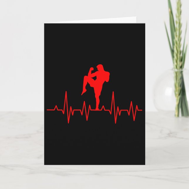 Carte Kickboxing Boxe Thaïlandaise Rythme Cardiaque Muay (Devant)