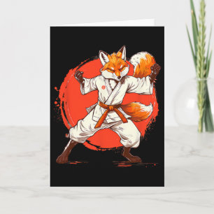 Carte Kickboxing Fox Taekwondo Karaté Mma Drôle Arts Mar