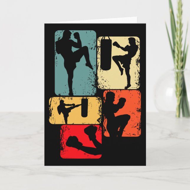 Carte Kickboxing Kickboxer Karaté Taekwondo Garçons Enfa (Devant)