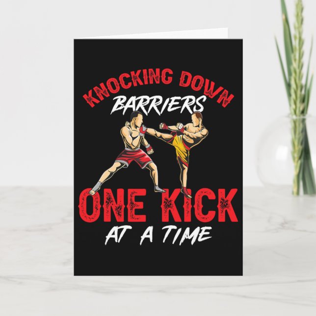Carte Kickboxing Kickboxer Knocking Down Byrriers One Ki (Devant)