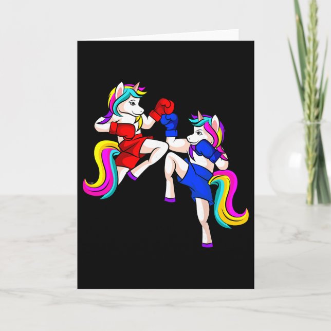 Carte Kickboxing Licorne Kickboxeur Mma  (Devant)