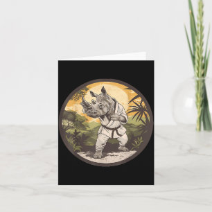 Carte Kickboxing Rhino Taekwondo Karaté MMA Drôle