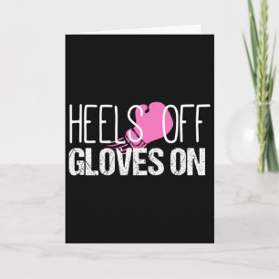 Carte Kickboxing Talons Élevés Gants Sur Chemise