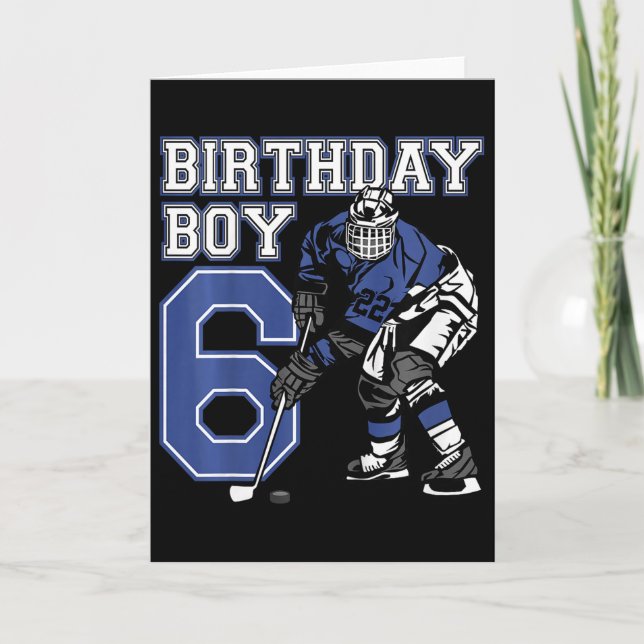 Carte Kids 6 Year Old Ice Hockey Themed Birthday Party 6 (Devant)