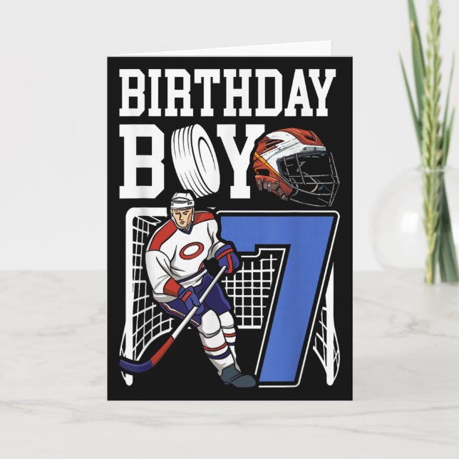 Carte Kids 7 Year Old Ice Hockey Themed Birthday Party 7 (Devant)
