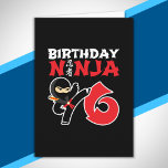 Carte Kids Birthday Ninja<br><div class="desc">This Birthday Ninja 6 makes a parfaite venin pour un 6 ans de fête du vieux ninja birthday. "It feese the Japanese Symbole for Ninjutsu with a cartoon ninja doing a karate kick that the birthday or girl will love" This ninja birthday design for boys and girls is a perfect...</div>
