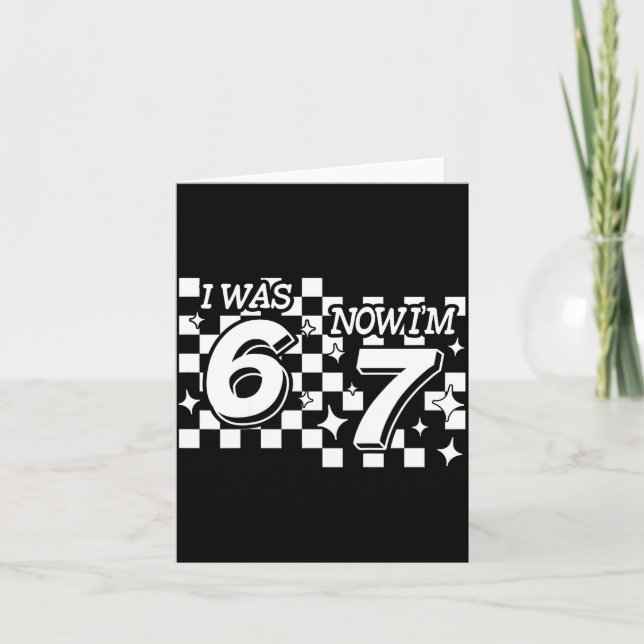 Carte Kids Checkered I Was 6 Now Im 7 Birthday Seven Yea (Devant)