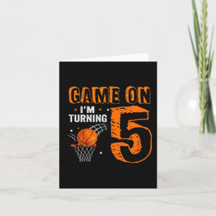 Carte Kids Game On I'm Turning 5 Basketball 5e Anniversa
