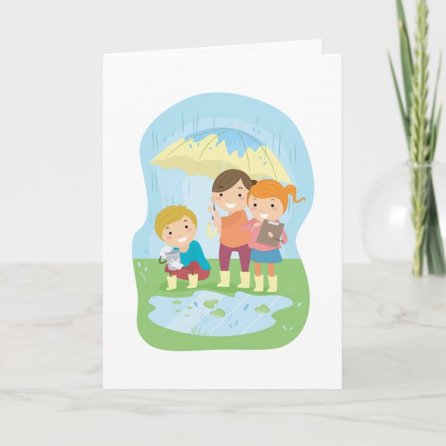 Carte Kids Science Nature Study in Rain (Devant)