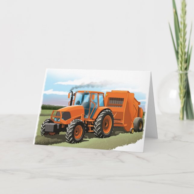Carte kids tractor birthday card (Devant)
