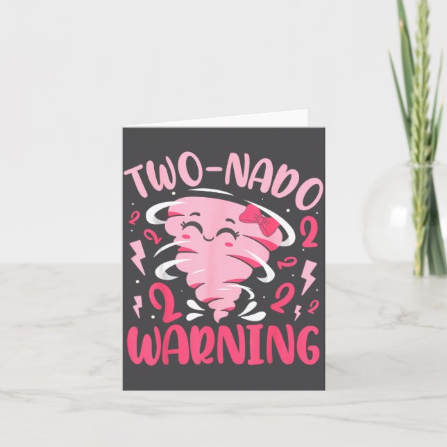 Carte Kids Two-nado Warning 2nd Birthday Nk Tornado Birt (Devant)