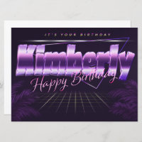 Kimberly Name Prénom lila retro Map Anniversaire