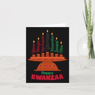 Carte Kinara Sept bougies Principes de Kwanzaa Joyeux K