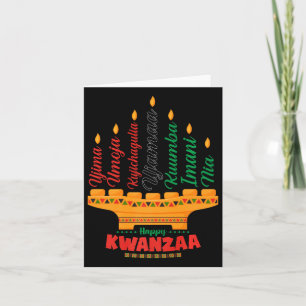 Carte Kinara Sept Bougies Principes De Kwanzaa Joyeux K