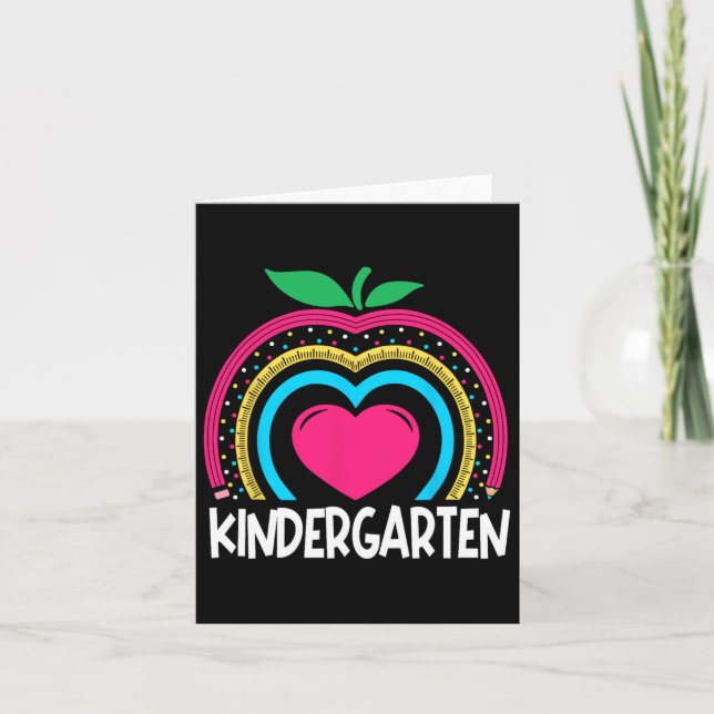 Carte Kindergarten Boho Rainbow Teacher Team Kinder Squa (Devant)