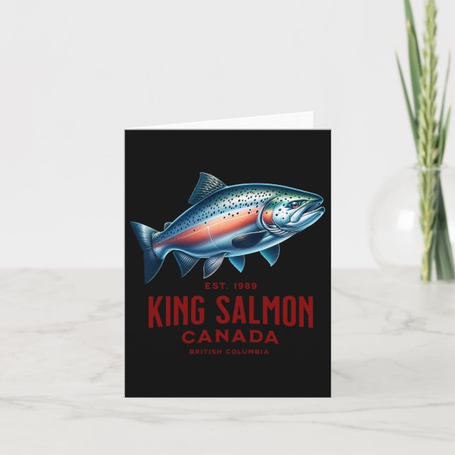 Carte King Saumon River Pêche En Colombie-Britannique Ca (Devant)