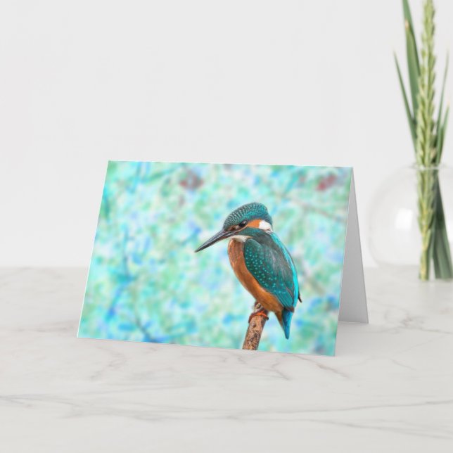 Carte Kingfisher Bird Blue Abstrait (Devant)