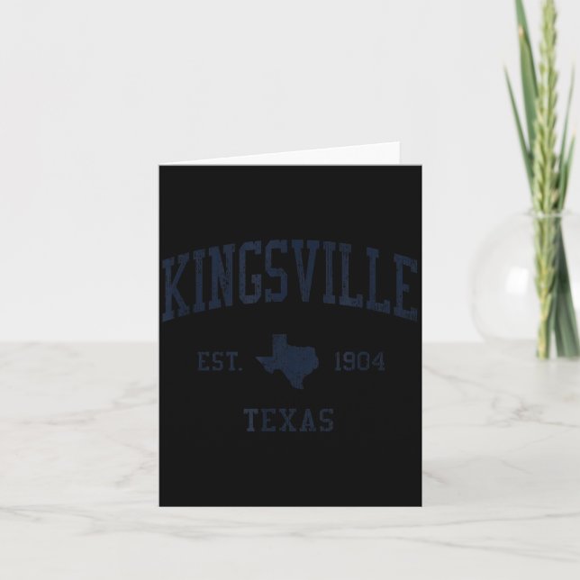 Carte Kingsville Tx Jn1 Vintage Athletic Blue Design  (Devant)