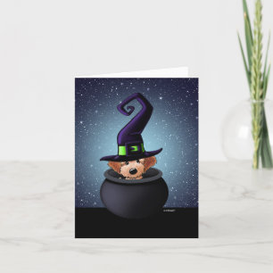 Carte KiniArt Goldendoodle Witch Halloween