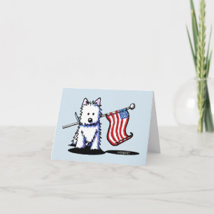 Carte KiniArt Westie Drapeau USA Patriotique