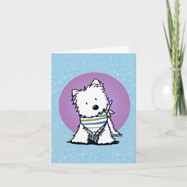 Carte KiniArt Westie En Écarf (Devant)