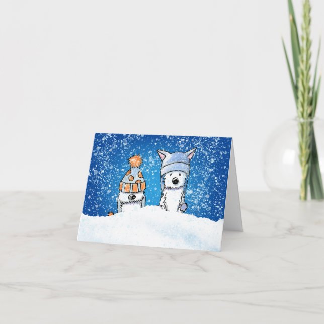 Carte KiniArt Winter Westie Duo (Devant)