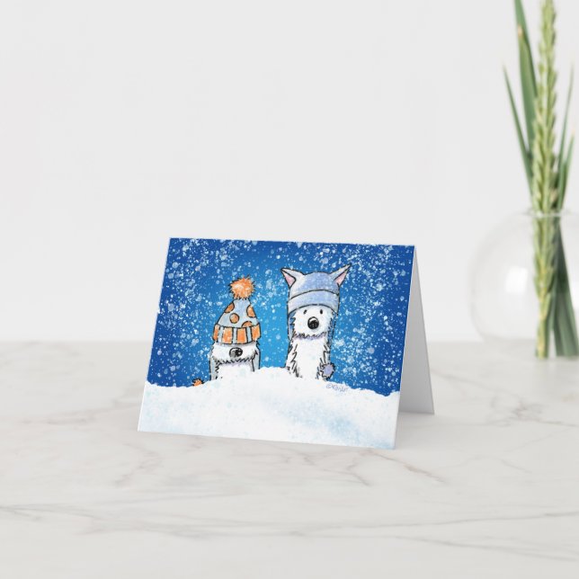 Carte KiniArt Winter Westie Duo (Devant)
