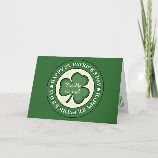 Carte Kiss Me Je suis Irish Greeting Card (Devant)