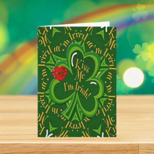 Carte Kiss Me Je suis Irlandais St. Patrick's Day (Kiss Me I'm Irish St. Patrick's Day Card)