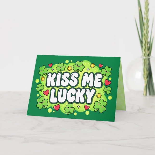 Carte Kiss Me Lucky St. Patrick’s Day Card (Devant)