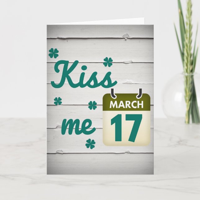 Carte Kiss Me Trèfle Vert (Devant)