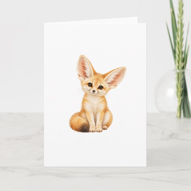 Carte Kit de renard fennec assis (Devant)