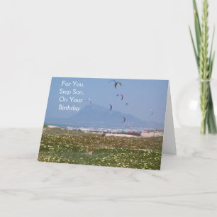 Carte Kite Surfers Step Son Anniversaire