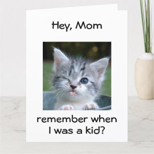 Carte KITTEN À REPASSER pour *MOM*=MEILLEUR ANNIVERSAIRE