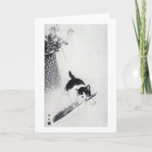 Carte Kitten avec plume, Imao Keinen