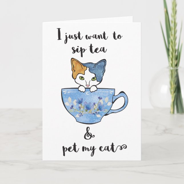 Carte Kitten en TeaCup (Devant)