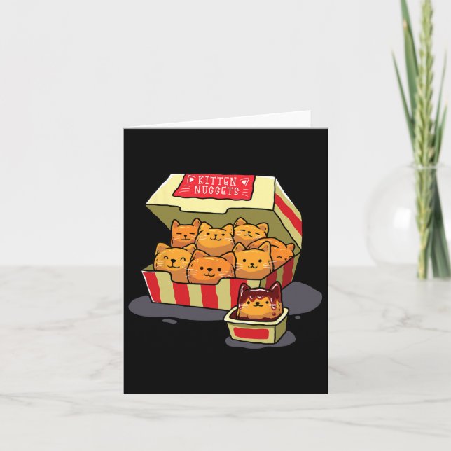 Carte Kitten Nuggets Alimentation Pun Amoureux des chats (Devant)