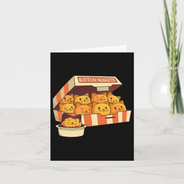Carte Kitten Nuggets Drôle Chats Et Poulet Nuggets Aimer (Devant)