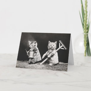 Carte Kitties jardinage Kitty avec Rake