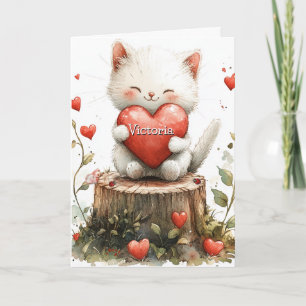 Carte Kitty de la Saint-Valentin Cœurs Rouges