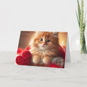Carte Kitty Yarn Ginger coeur de la Saint-Valentin