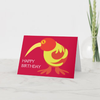 Carte Kiwi rouge et jaune
