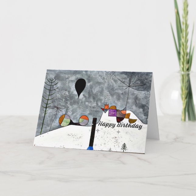 Carte Klee - Hiver, Paul Klee peinture, voeux d'annivers (Devant)