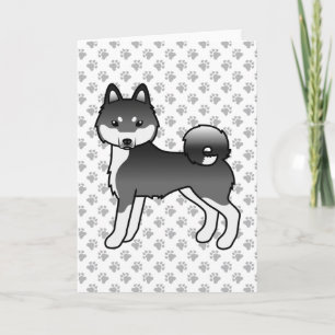Carte Klee Kai Cute, Caricature Chien De L'Alaska Noir E