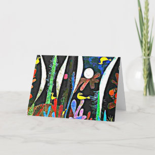 Carte Klee - Paysage aux oiseaux jaunes