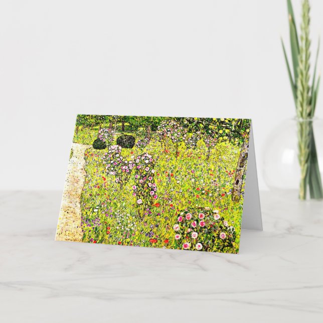 Carte Klimt - Jardin aux fruits avec Roses, art, (Devant)