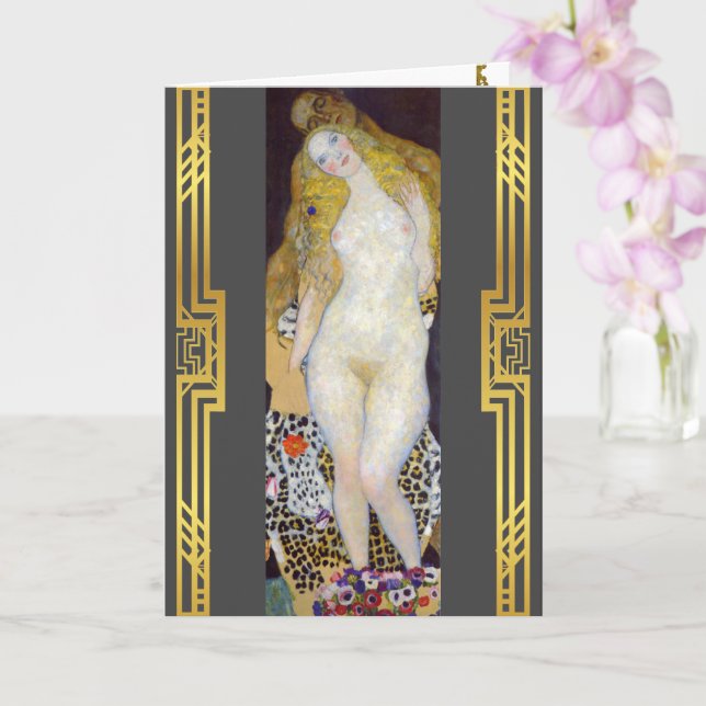 Carte Klimt : Restauration du tableau Adam et Eve (Orchidée)